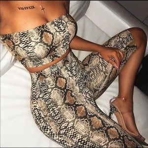 Snake Print Crop Top Set small 🐍